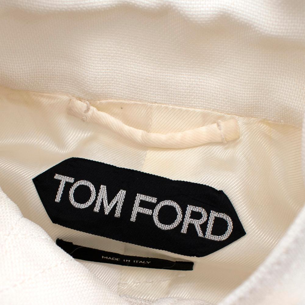 Women's or Men's Tom Ford Ivory Military Style Jacket - Size US 0 For Sale