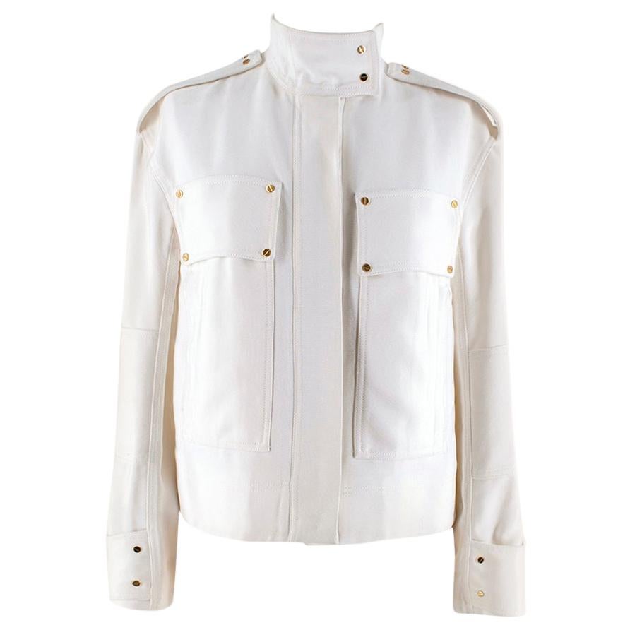 Tom Ford Ivory Military Style Jacket - Size US 0 For Sale