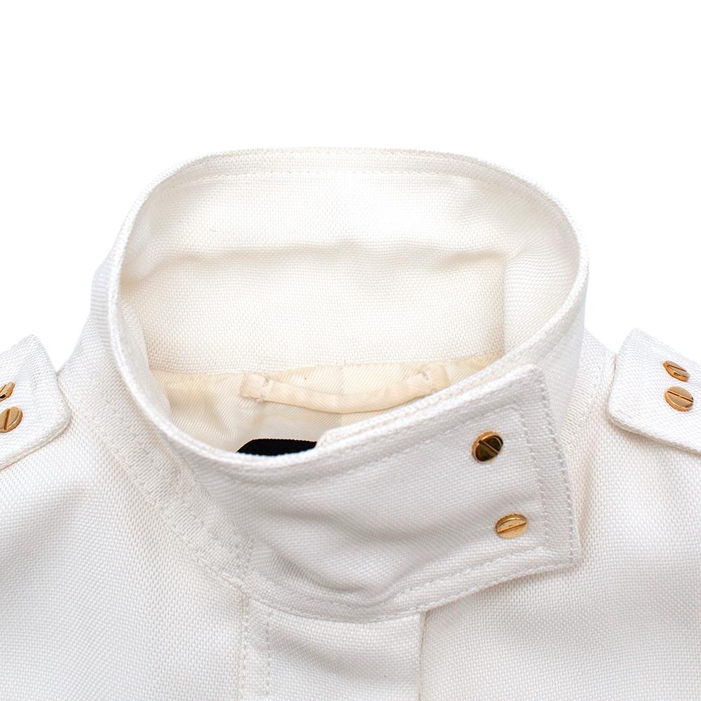 Tom Ford Ivory Military Style Jacket - Size US 0 In Good Condition For Sale In London, GB