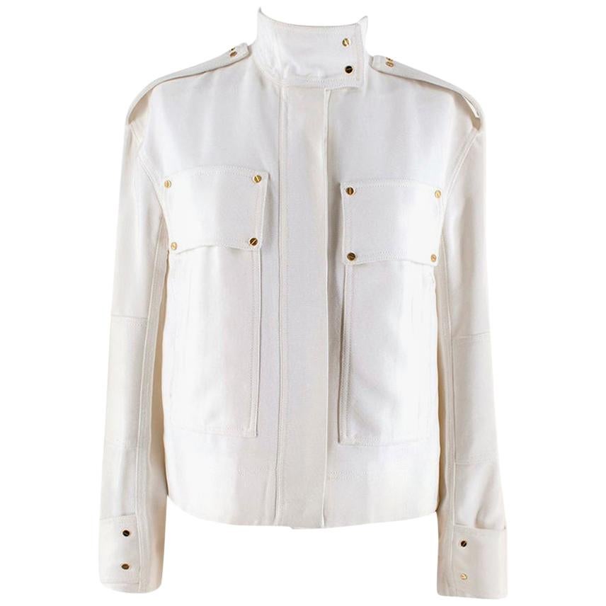 Tom Ford Ivory Military Style Jacket - Size US 0 For Sale