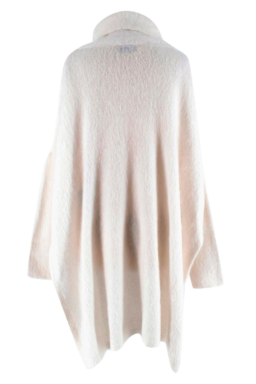 Gray Tom Ford Ivory Mohair Blend Roll Neck Knit Sweater - Size M