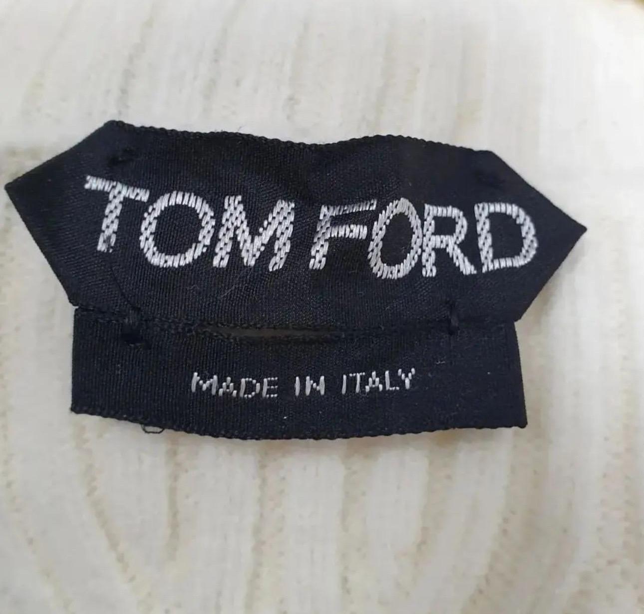 Tom Ford Ivory Wool Zipper Dress   3
