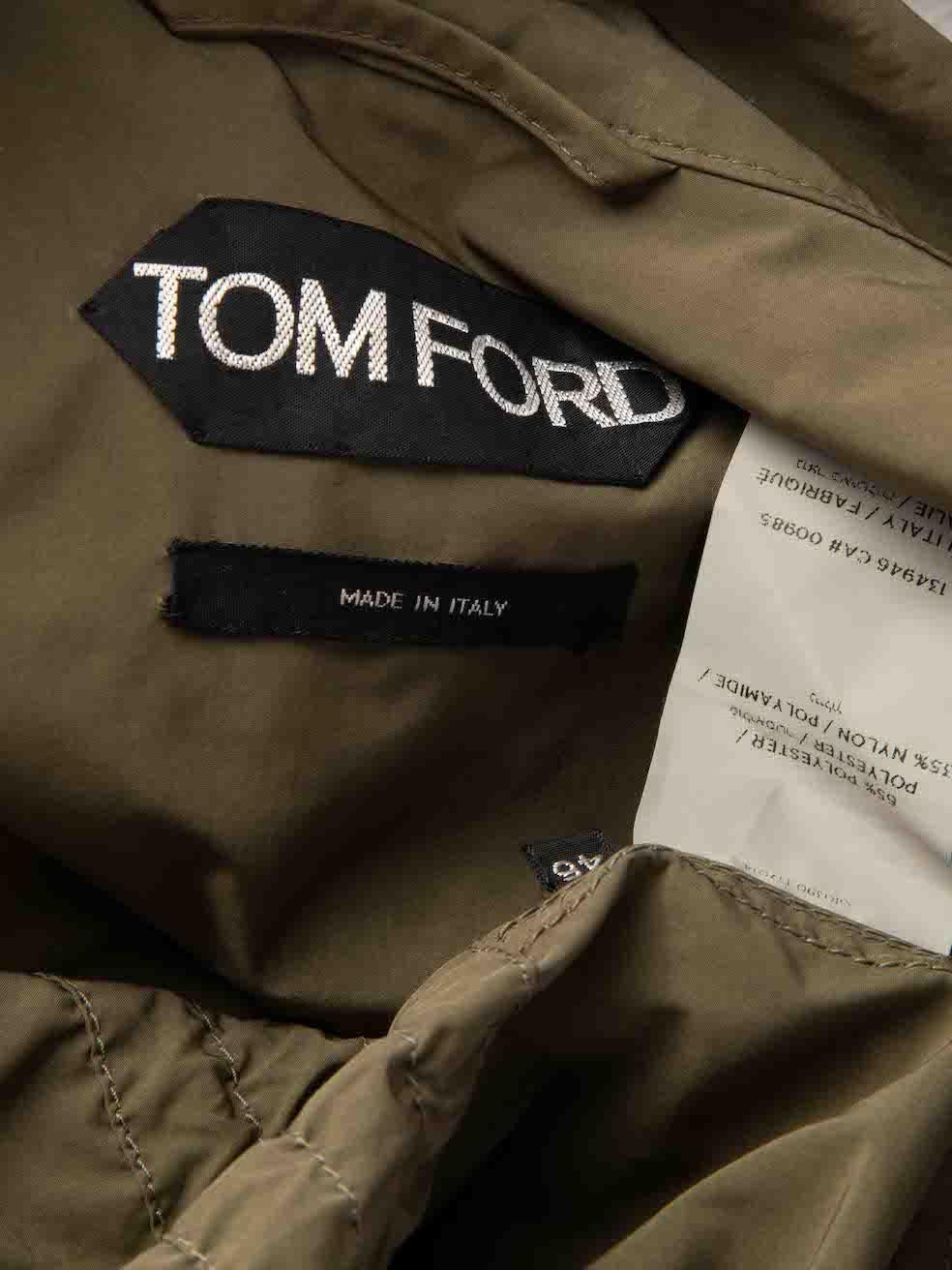 Tom Ford Khaki Windbreaker Utility Jacket Size XL For Sale 1