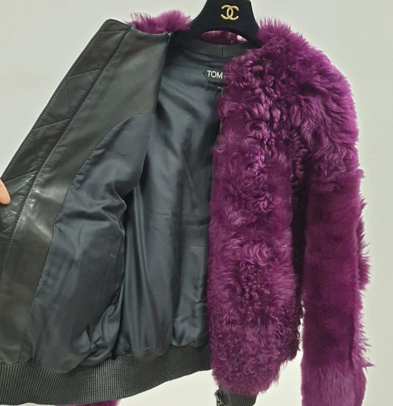 TOM FORD Lamb Fur Chubby Bomber Jacket For Sale 1