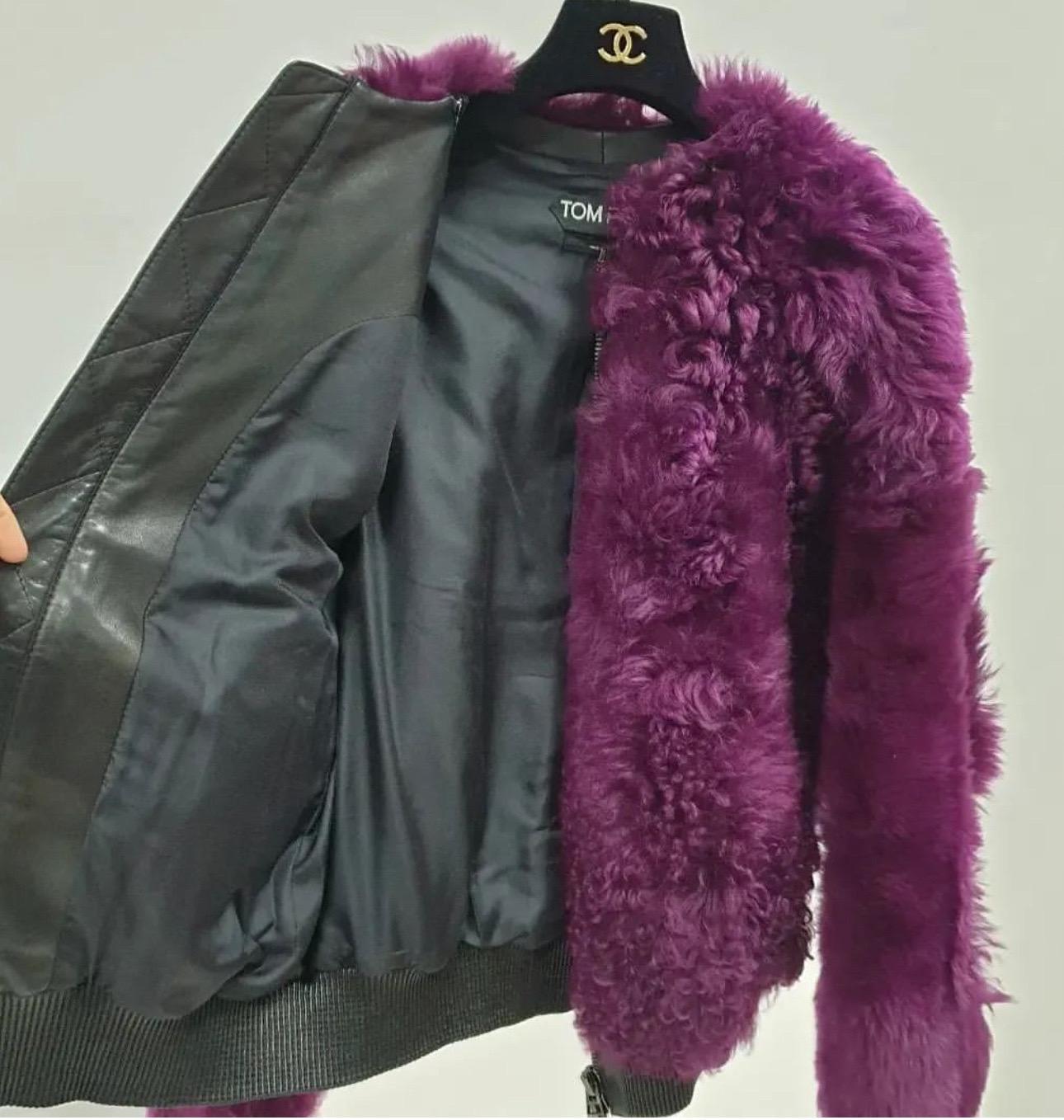 TOM FORD Lamb Fur Chubby Bomber Jacket For Sale 2