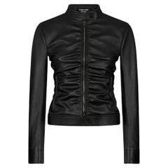 Tom Ford Lamm Leder Biker Jacke Sz.40