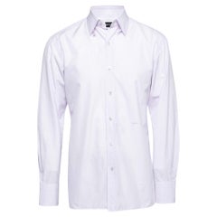 Tom Ford Lavender Cotton Button Front Shirt L