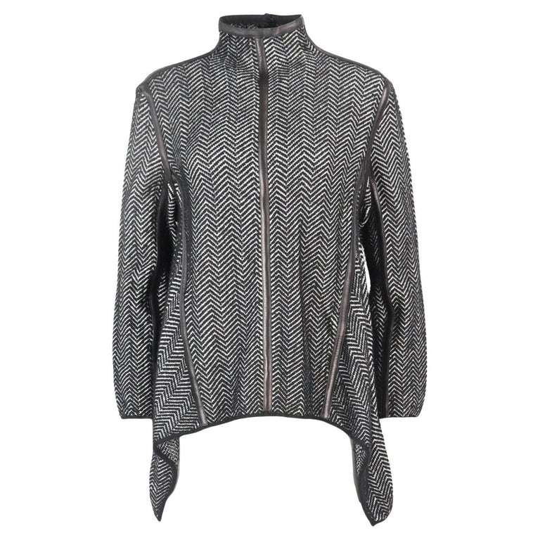 Tom Ford Leather Trimmed Cashmere Blend Sweater Xsmall For Sale at 1stDibs