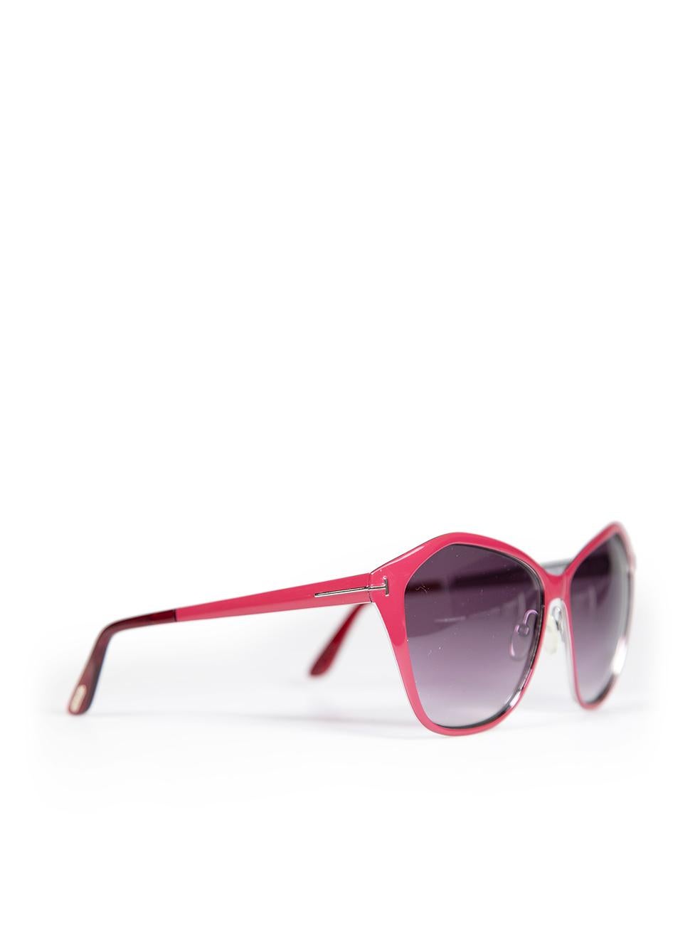 Tom Ford Lena 58 mm Shiny Bordeaux Sunglasses In New Condition For Sale In London, GB