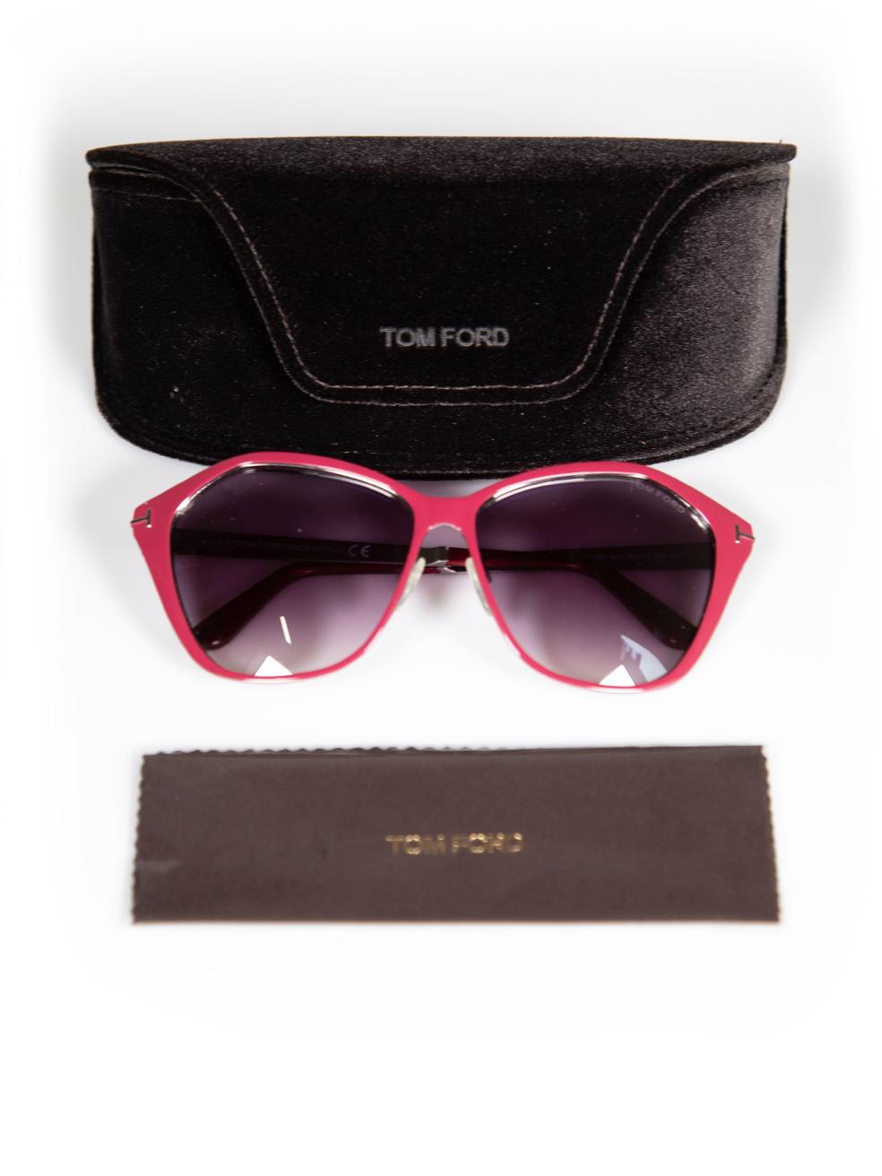 Tom Ford Lena 58 mm Shiny Bordeaux Sunglasses For Sale 4