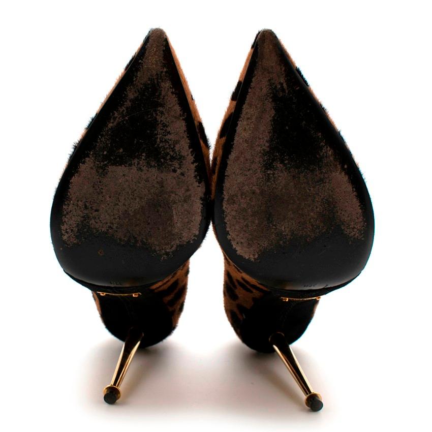 Tom Ford Leopard Print Calf Hair Stiletto Pumps - Size EU 37.5 In Excellent Condition In London, GB