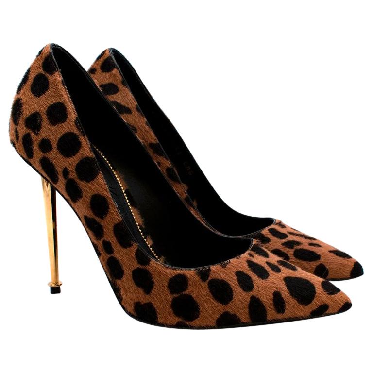 Tom Ford Leopard Print Calf Hair Stiletto Pumps - Size EU 37.5 For Sale at  1stDibs
