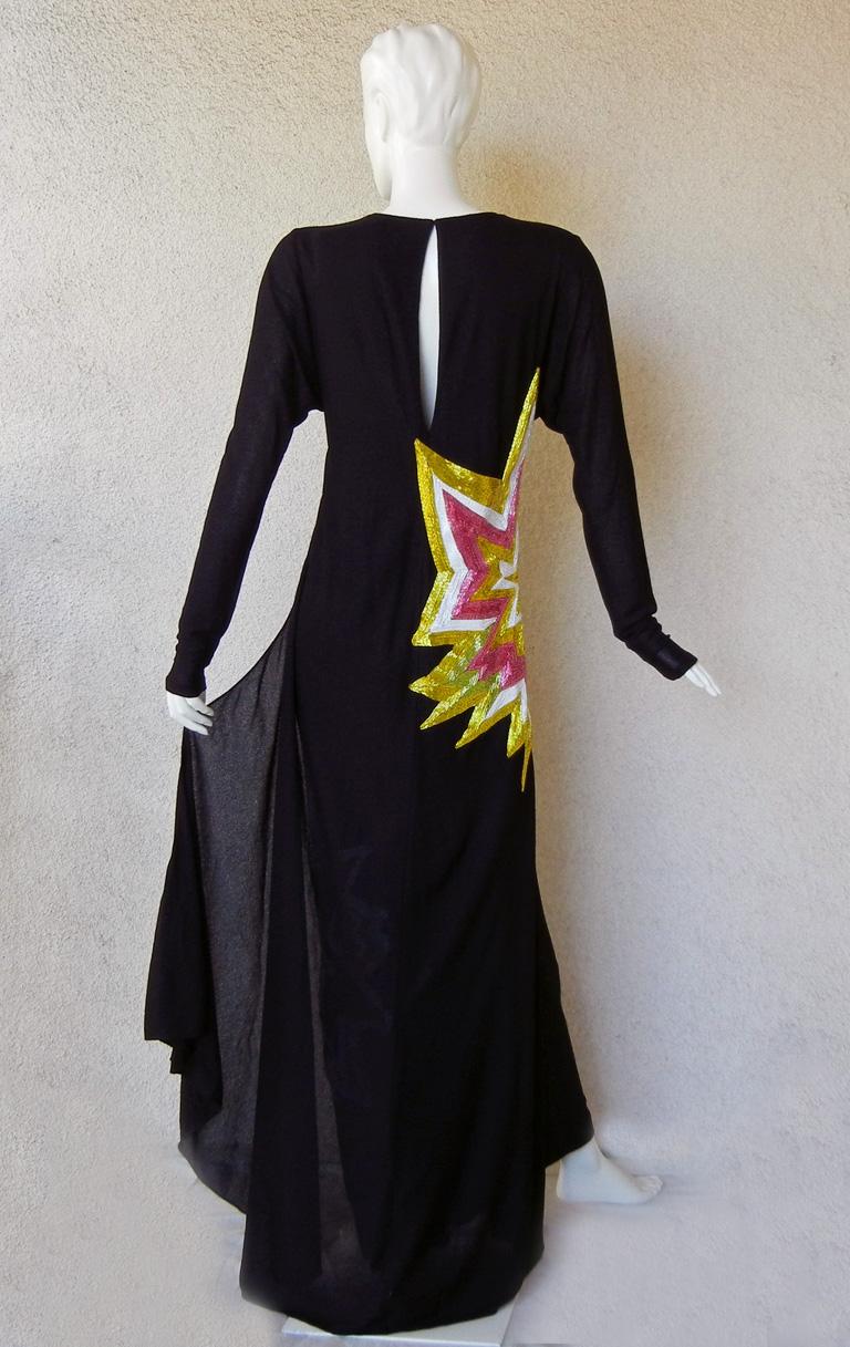 Black Tom Ford Lichtenstein-esque Ka-Pow Explosive Appliques Dress Gown  New! For Sale