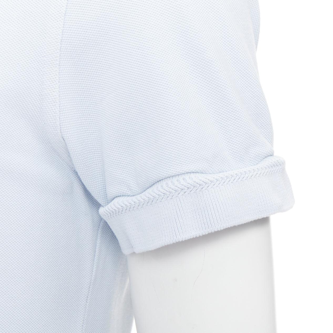 Tom Ford polo in cotone TF con logo sull'orlo in piqué azzurro IT48 M in vendita 3