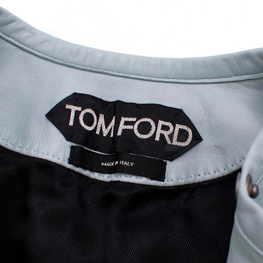 Tom Ford Light Blue Leather Jacket - Size US 0 1