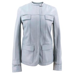 Tom Ford Light Blue Leather Jacket - Size US 0