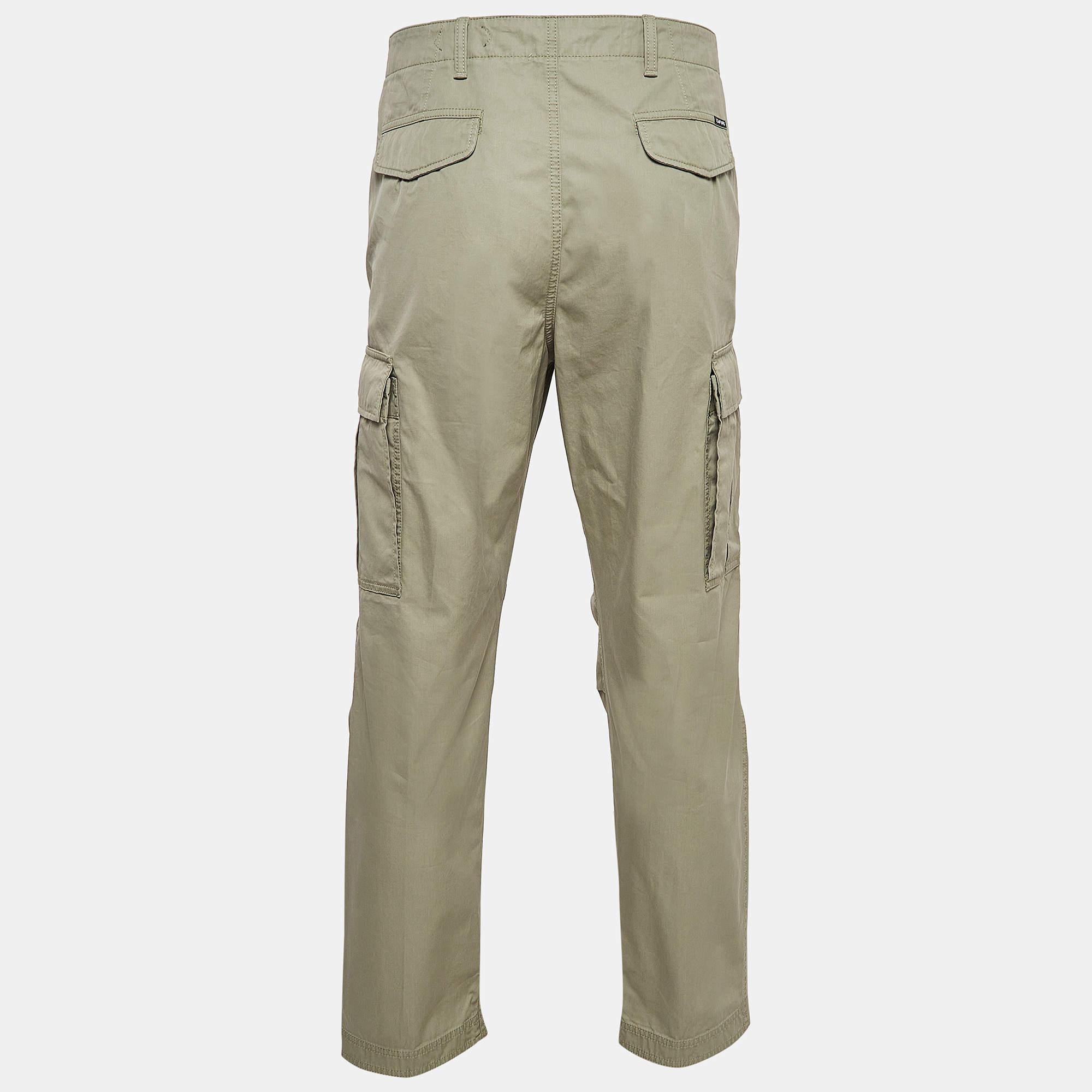 Brown Tom Ford Light Green Cotton Cargo Pants M