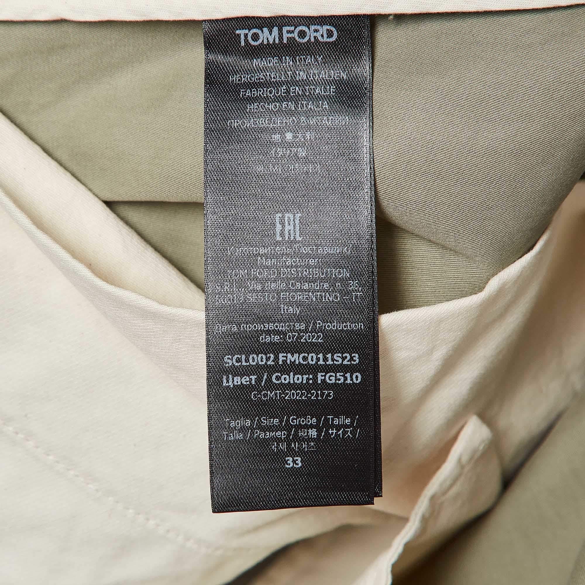 Tom Ford Light Green Cotton Cargo Pants M 1