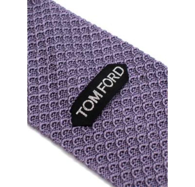 Women's or Men's Tom Ford Lilac Silk Knitted Tie For Sale