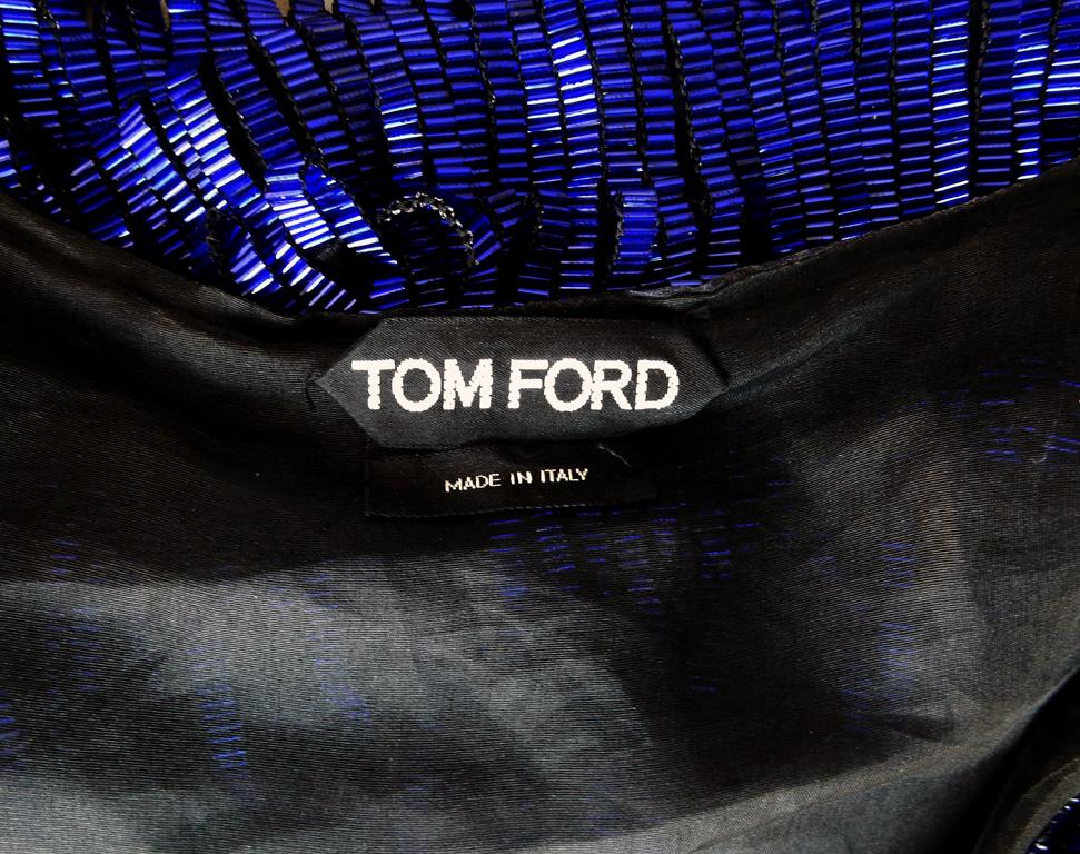 Tom Ford, édition limitée  Robe de soirée en perles bleu foncé d'inspiration Art déco en vente 1