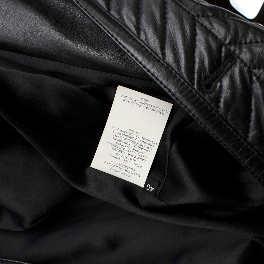 Tom Ford Longline Herringbone Lambskin & Fox Fur Belted Coat - Size US 4 In New Condition In London, GB