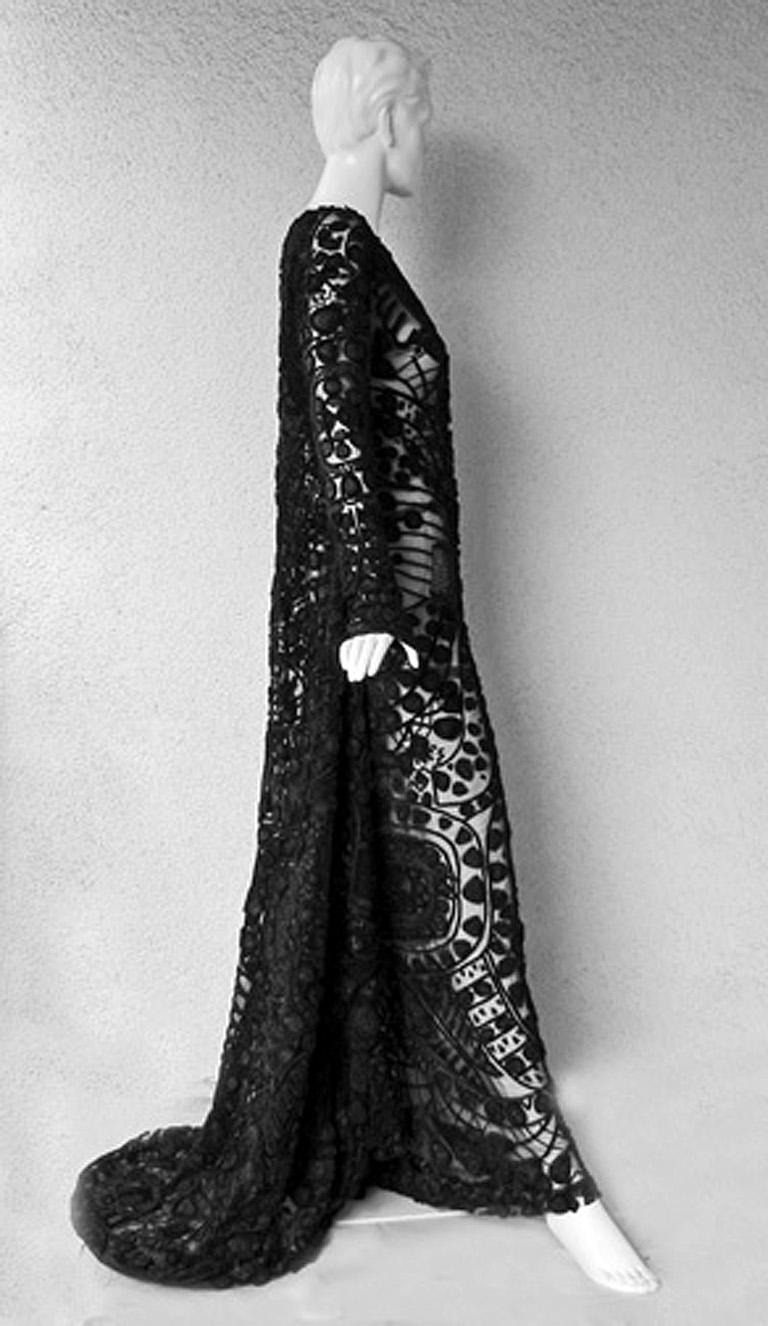 Tom Ford Magnificent Black Lace Cathedral Met Dress Gown New Tom Ford Magnificent Black Lace Cathedral Met Dress Gown New