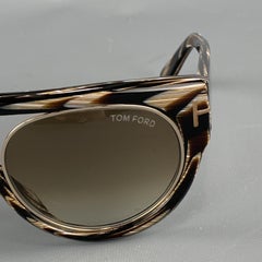TOM FORD Marbled Brown & Black Horn ALANA Aviator Sunglasses