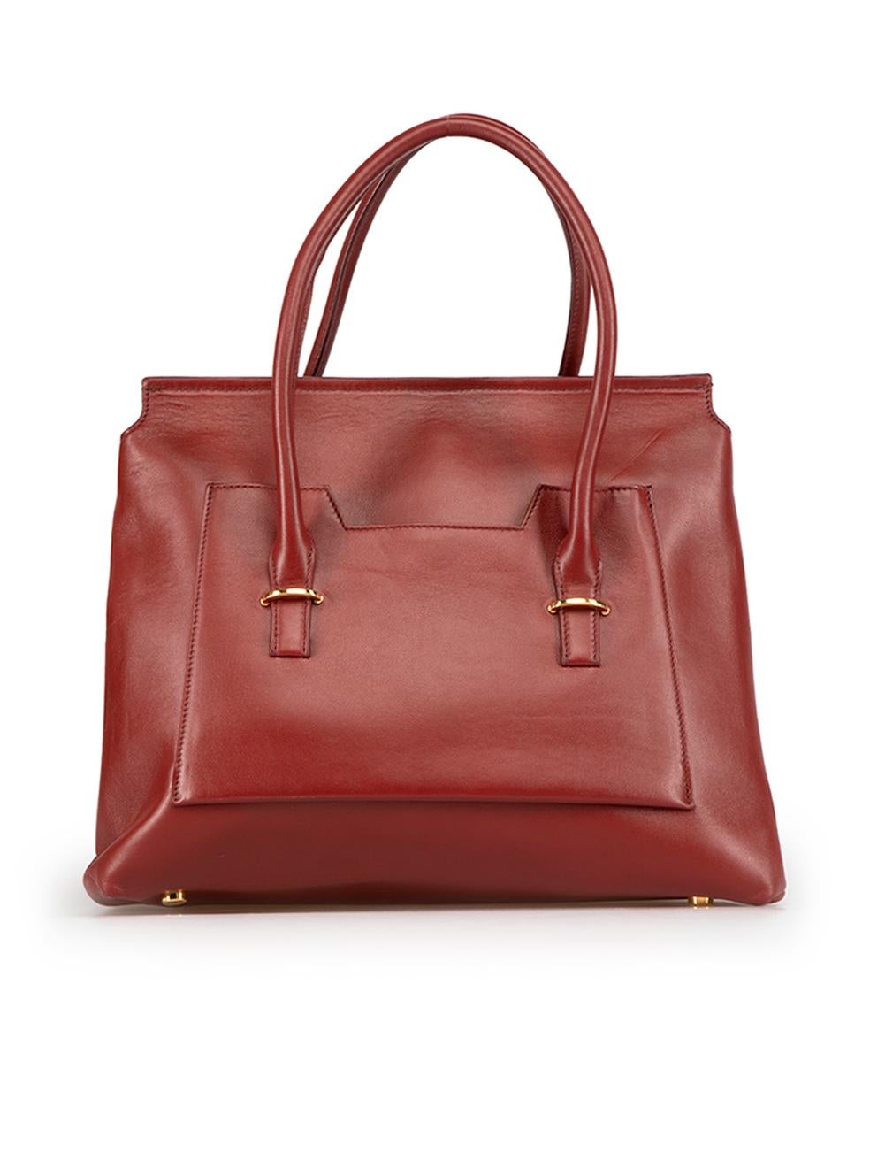 Tom Ford Maroon Calf Skin Classic Icon Satchel Bag In Good Condition In London, GB