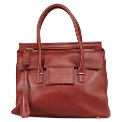 Tom Ford Maroon Calf Skin Classic Icone Satchel Bag