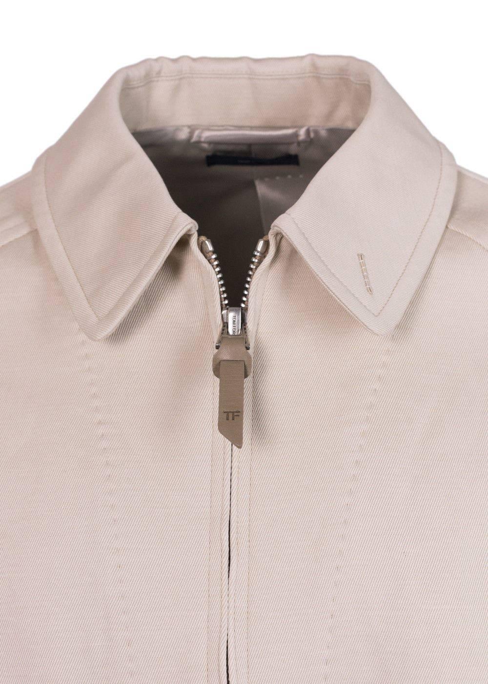Tom Ford Men's Beige Calvary Twill Satorial Zip Sports Jacket im Zustand „Neu“ im Angebot in Brooklyn, NY