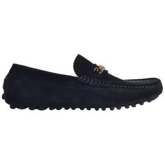 Tom Ford Mens Black Suede York Chain Drivers Loafers