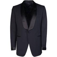 Used Tom Ford Men's Black Wool Satin Lapel O'Connor Two Piece Suit