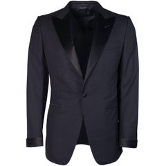 Tom Ford Men's Black Wool Satin Lapel O'Connor Two Piece Suit