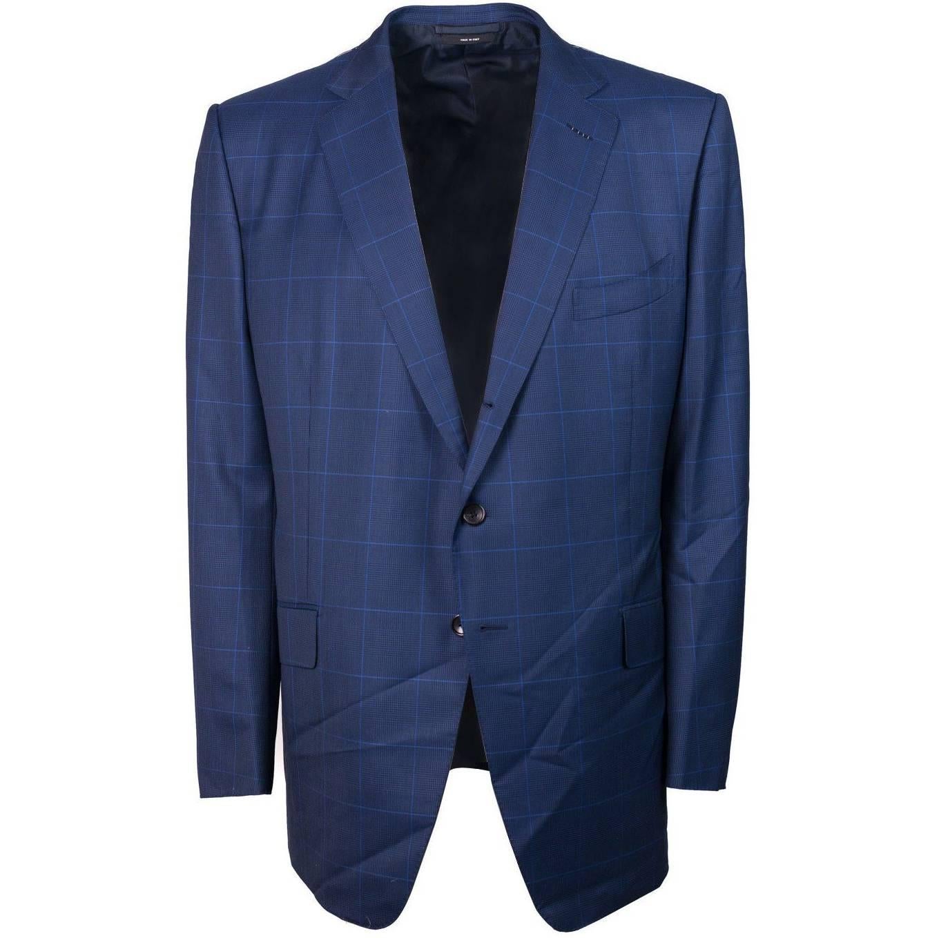 Tom Ford Men's Blue Wool Plaid O'Connor Two Piece Suit For Sale