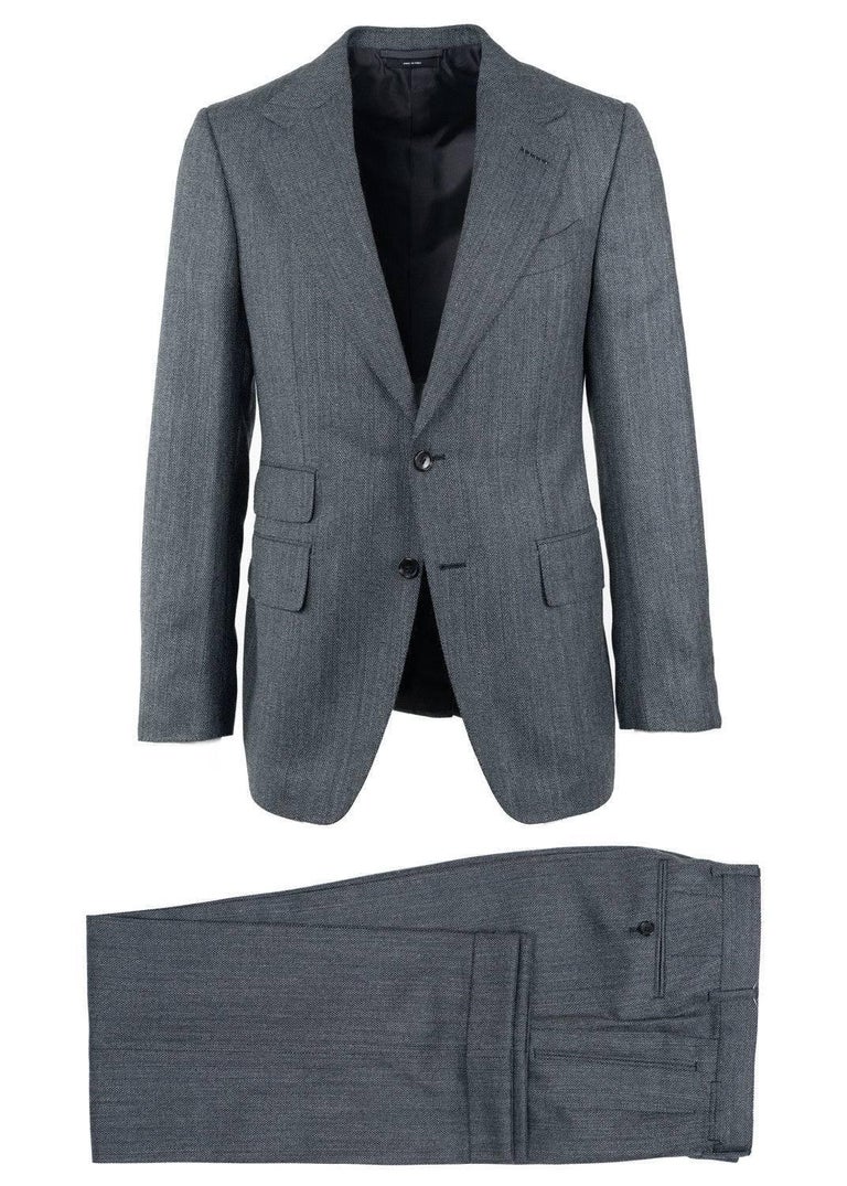 Tom Ford Mens Charcoal Grey Brown Wool Blend Shelton Suit For Sale at  1stDibs | tom ford charcoal grey suit