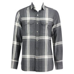 Tom Ford Men's Checked Cotton Flannel Shirt It 50 Uk/Us Chest 40