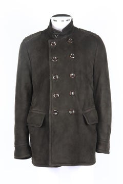 Tom Ford Men's Double Breasted Shearling Lined Suede Coat It 54 Uk/us Chest 44