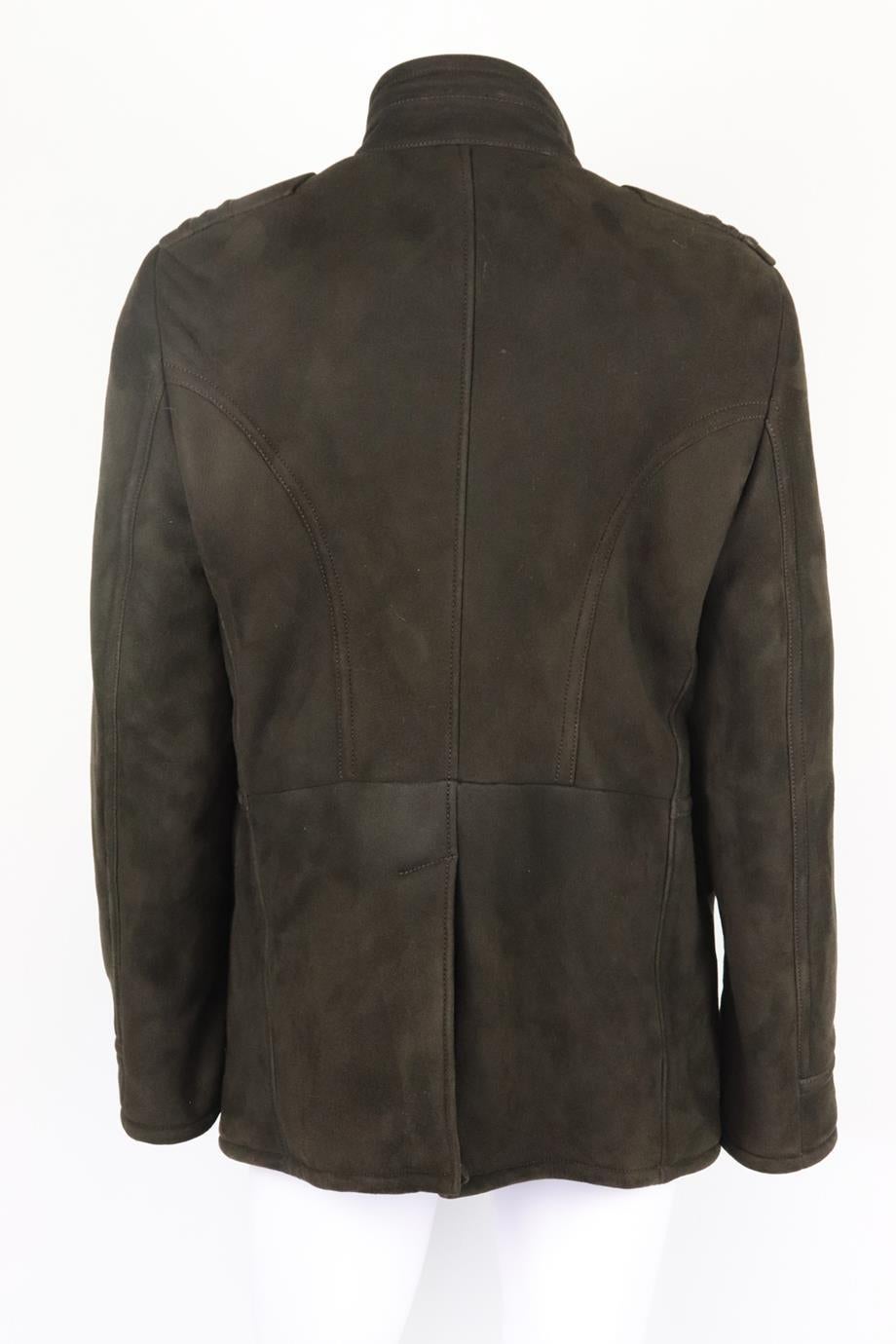  Tom Ford - Manteau en daim doublé de peau de mouton à double boutonnage pour homme, taille IT 54/us Chest 44 Pour hommes 