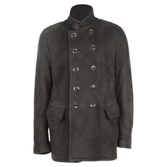 Tom Ford Men's Double Breasted Shearling Lined Suede Coat It 54 Uk/us Chest 44