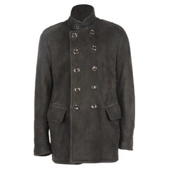 Tom Ford - Manteau en daim doublé de peau de mouton à double boutonnage pour homme, taille IT 54/us Chest 44
