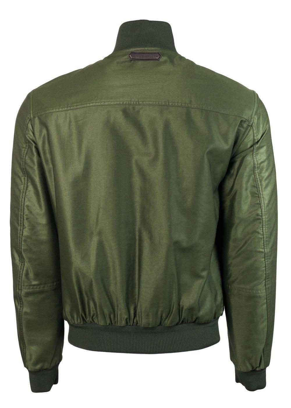 Black Tom Ford Mens Green Satin Twill Light Fill Blouson Sport Jacket