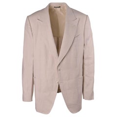Tom Ford Men's Ivory Linen Shelton Dinner Jacket Blazer IT58R/US48R