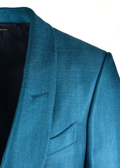 Tom Ford Men's Peal Blue Shawl Lapel Shelton Cocktail Jacket 50R/40R
