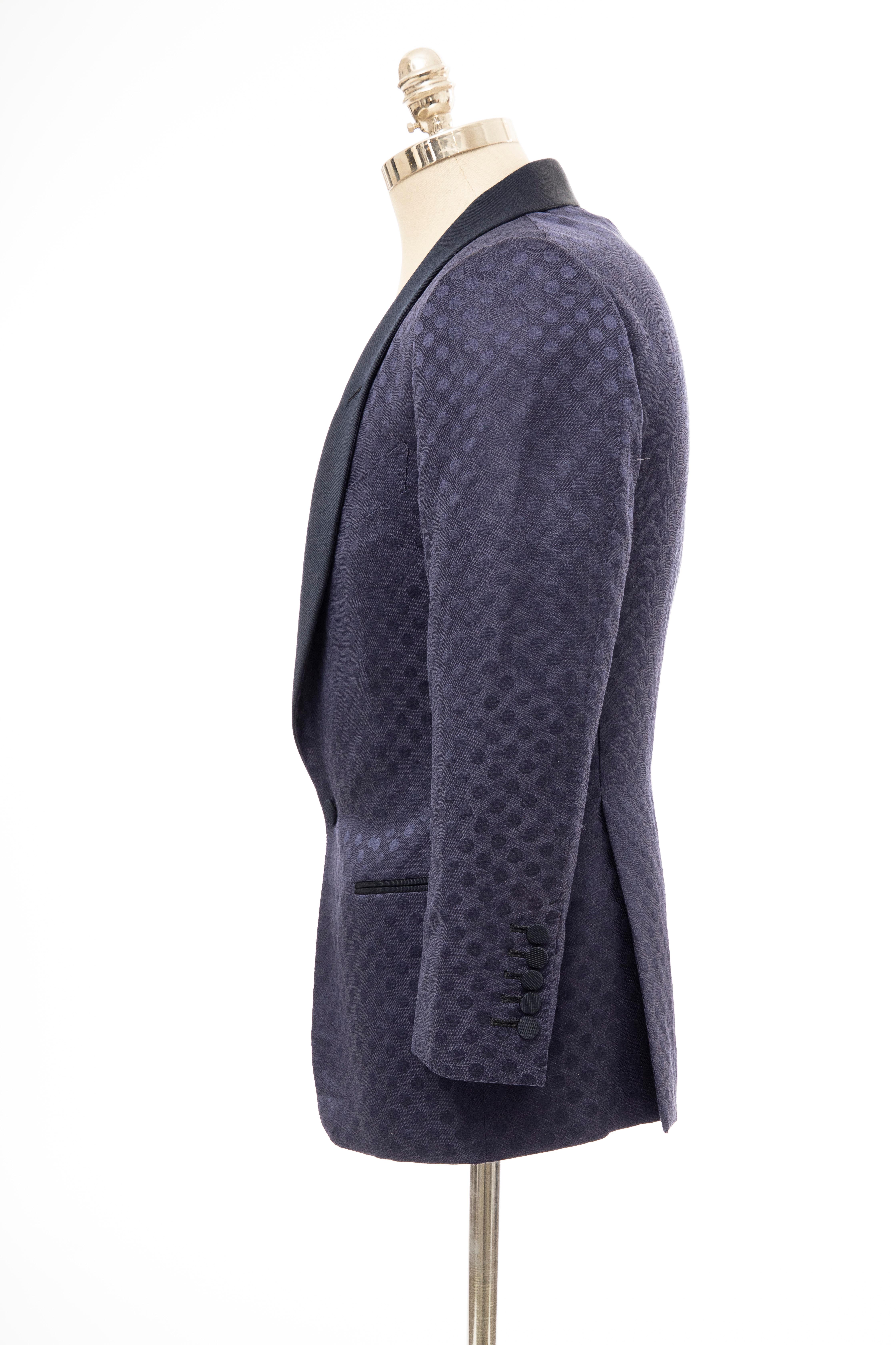 Tom Ford Men's Runway Navy Blue Silk Linen Dinner Jacket, Spring 2012 3