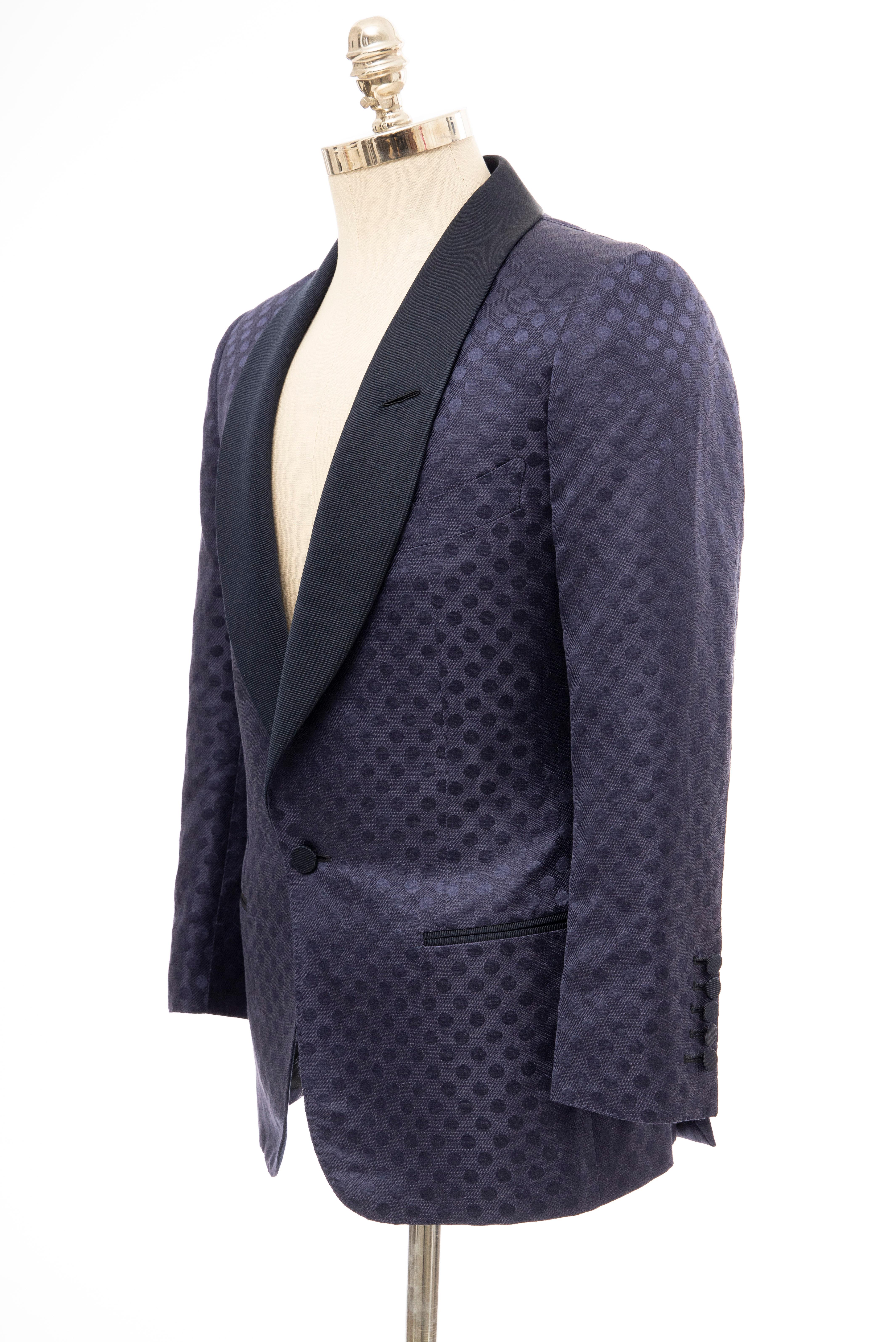 Tom Ford Men's Runway Navy Blue Silk Linen Dinner Jacket, Spring 2012 4