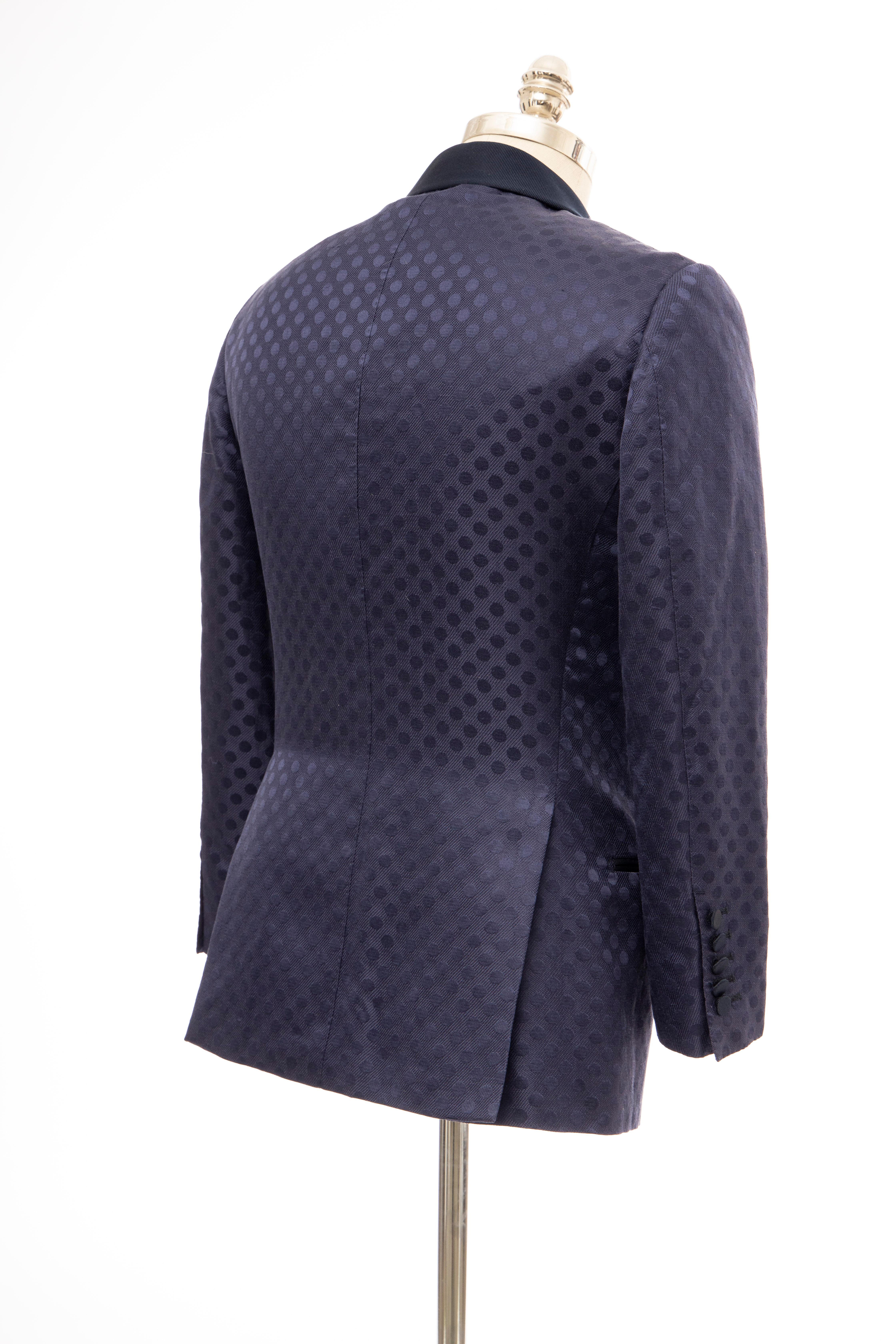 Tom Ford Men's Runway Navy Blue Silk Linen Dinner Jacket, Spring 2012 In Excellent Condition In Cincinnati, OH