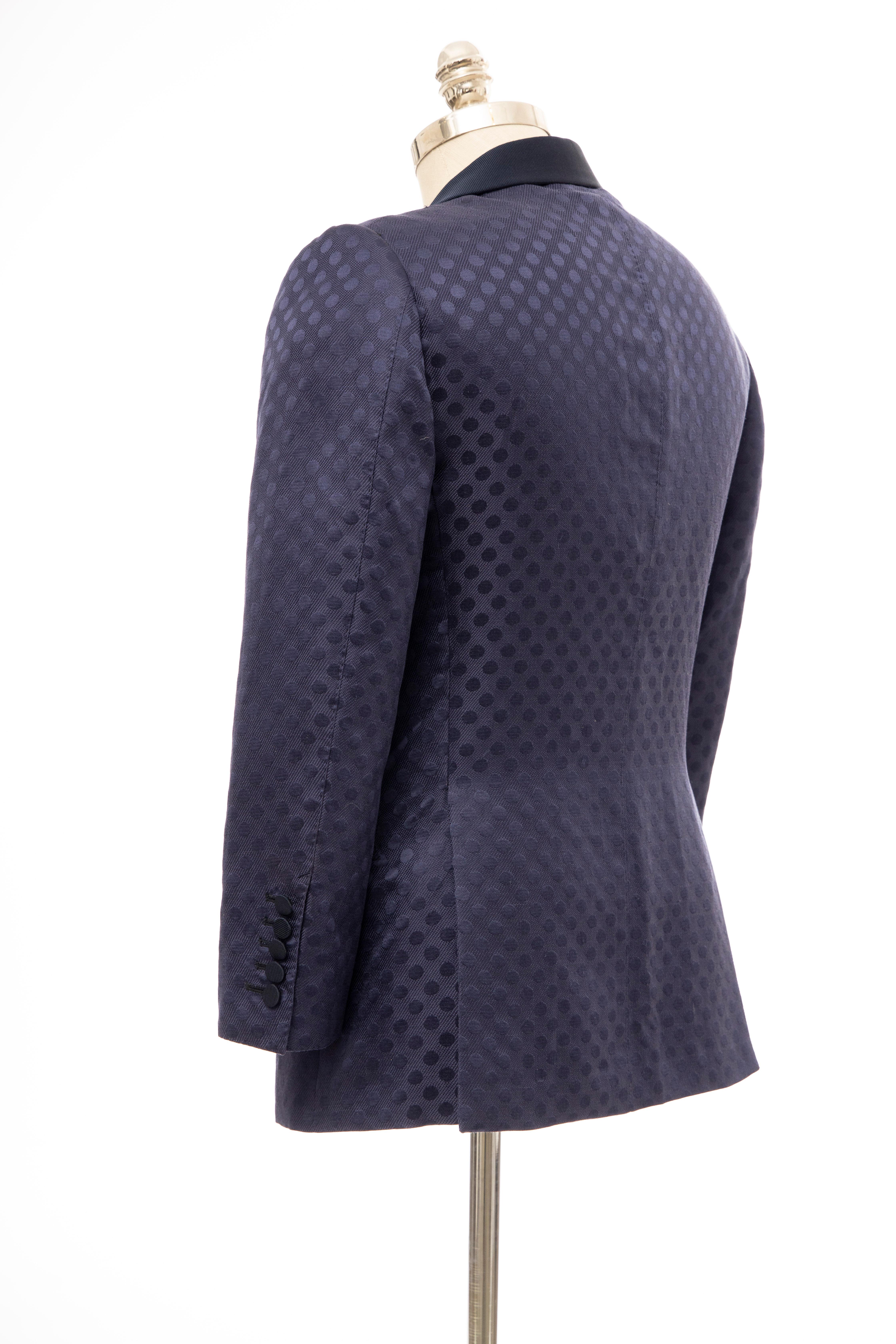 Tom Ford Men's Runway Navy Blue Silk Linen Dinner Jacket, Spring 2012 2