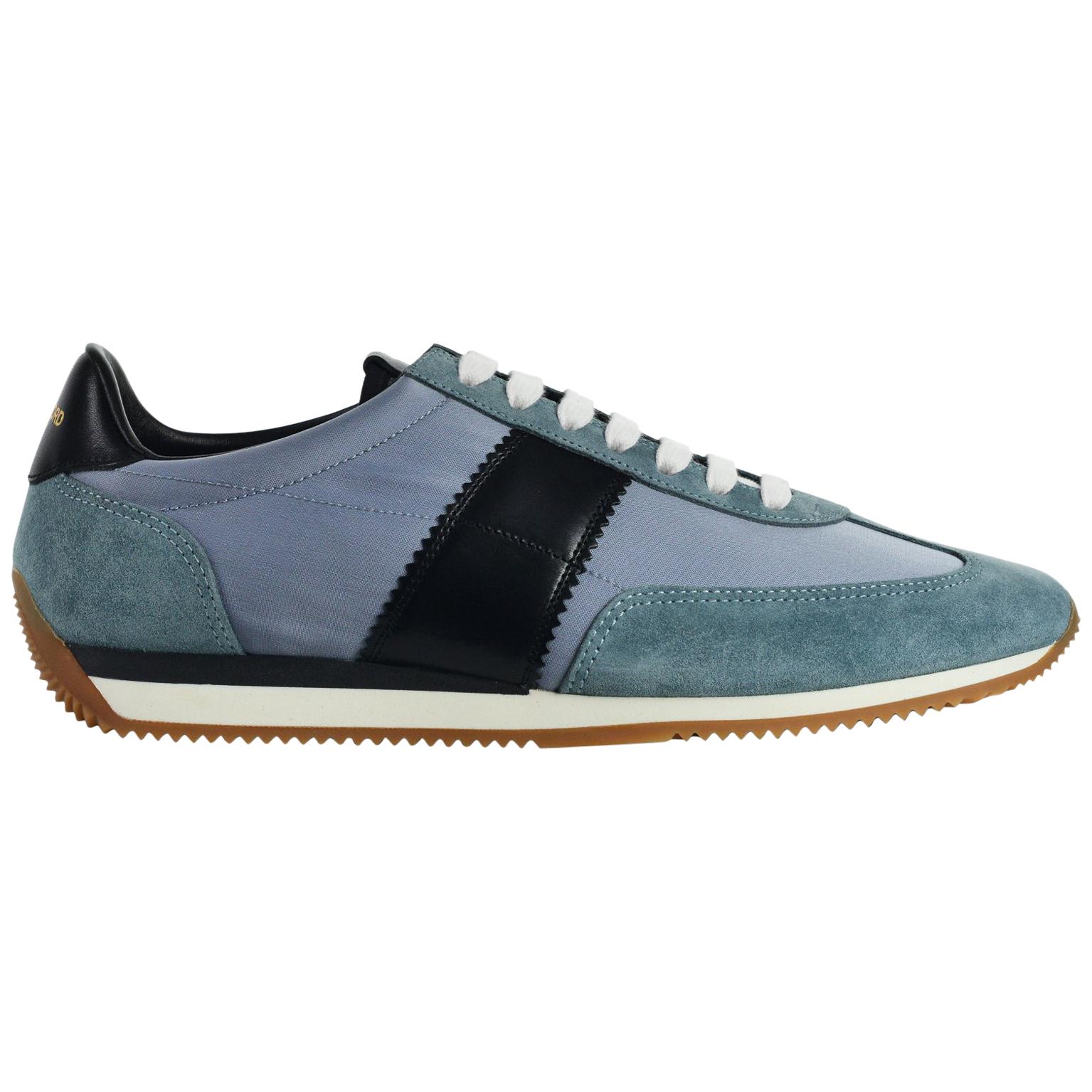 Tom Ford Mens Two Tone Blue Suede Orford Low Top Sneakers For Sale at ...