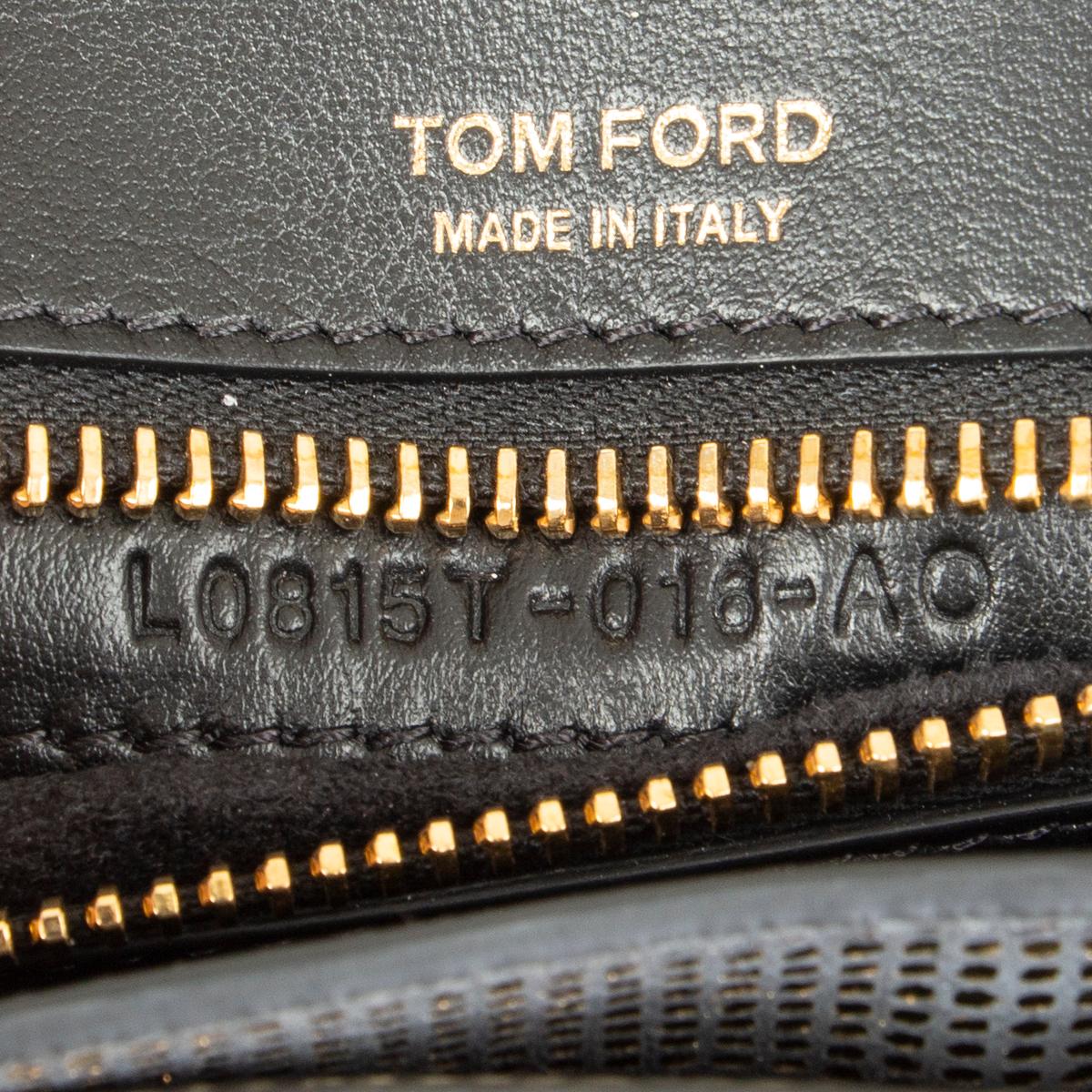 Brown TOM FORD metallic gold leather TF Flap Crossbody Bag Clutch
