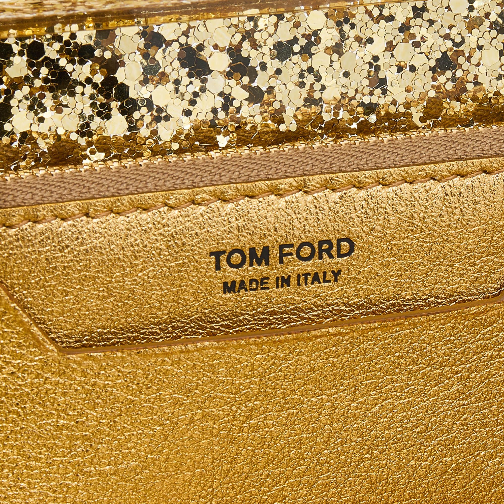 Tom Ford Metallic Gold Ombre Plexiglass Minaudiere Clutch 1